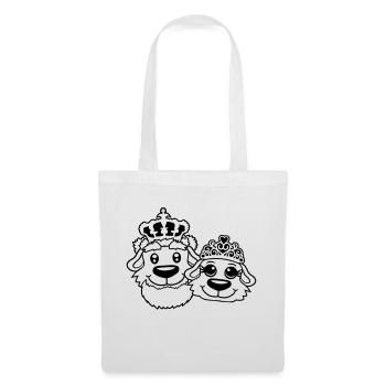 Deux Chiens Couronne Roi Reine Souverain Majesté - Sac en tissu - blanc - Devant