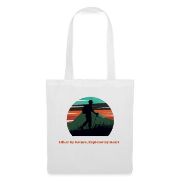 Hiker by Nature, Explorer by Heart - Stoffbeutel - Weiß - Vorne