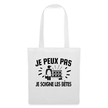 je peux pas je soigne les bêtes - Sac en tissu - blanc - Devant