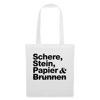 Schere, Stein, Papier & Brunnen - Stoffbeutel - Weiß - Vorne