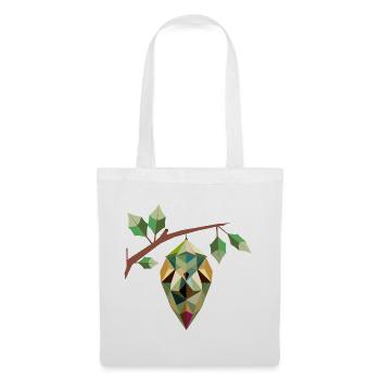 cocon géométrique, dans de douces nuances de vert - Sac en tissu - blanc - Devant