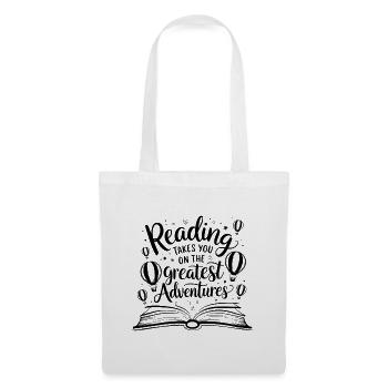 La lecture vous emmène dans les plus grandes aventures - Sac en tissu - blanc - Devant