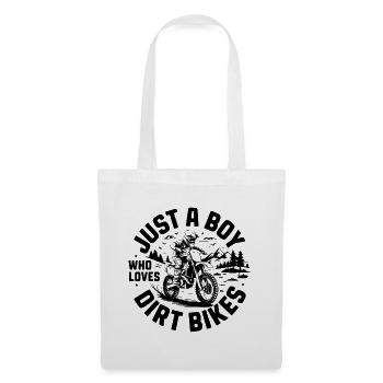 JUST A BOY WHO LOVES DIRT BIKES - Stoffbeutel - Weiß - Vorne