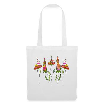Blumen - Stoffbeutel - Weiß - Vorne