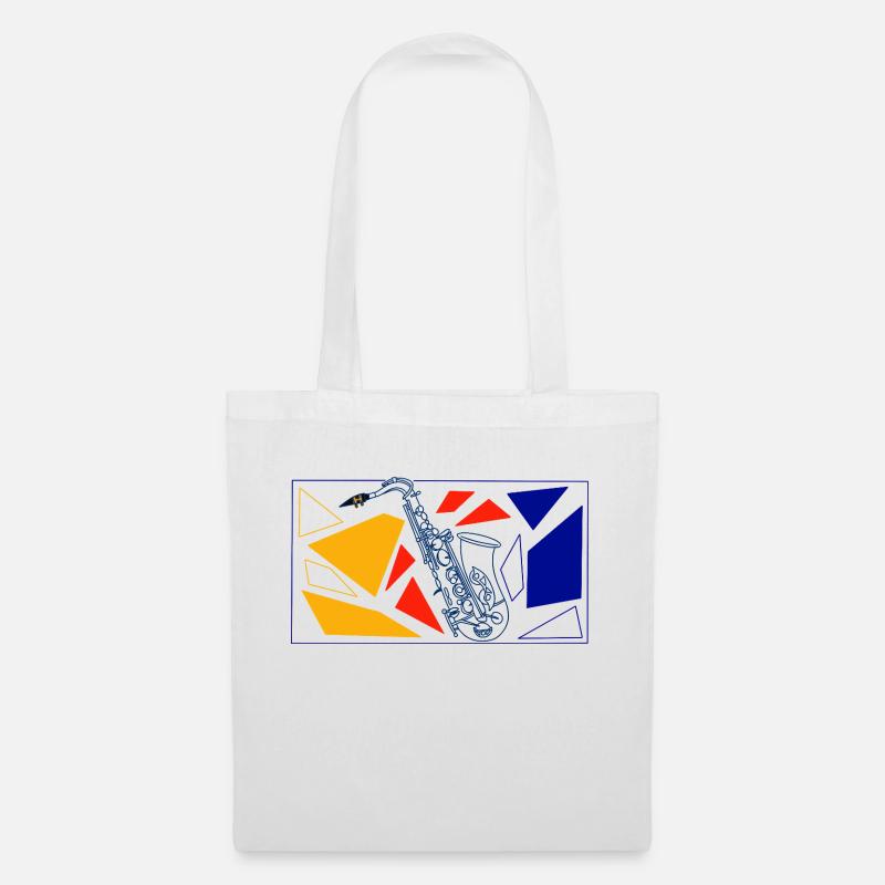 Saxophon Pop Art - Stoffbeutel - Weiß