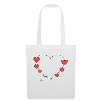 Thought bubble with hearts - Tote Bag - white - Front