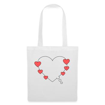 Thought bubble with heart - Tote Bag - white - Front