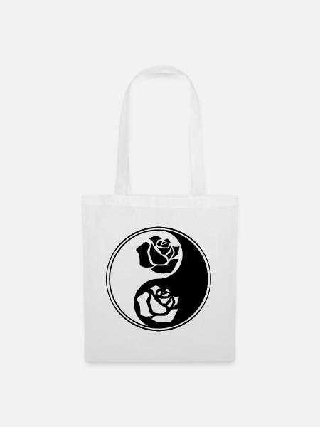 Yin-Yang-Blume - Stoffbeutel - Weiß