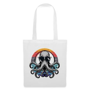 Octopus with sunglasses - Tote Bag - white - Front