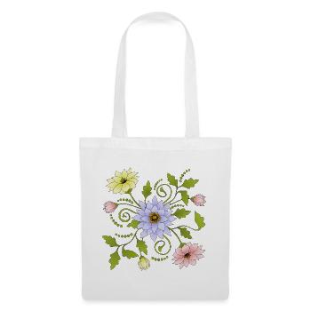Fleur - Sac en tissu - blanc - Devant