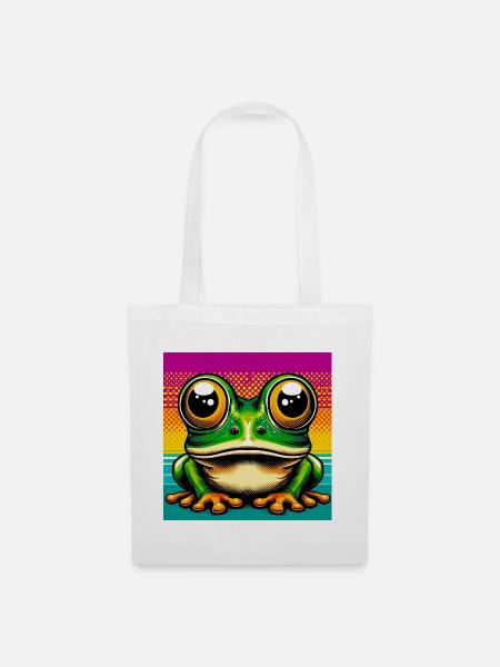 Frosch - Stoffbeutel - Weiß
