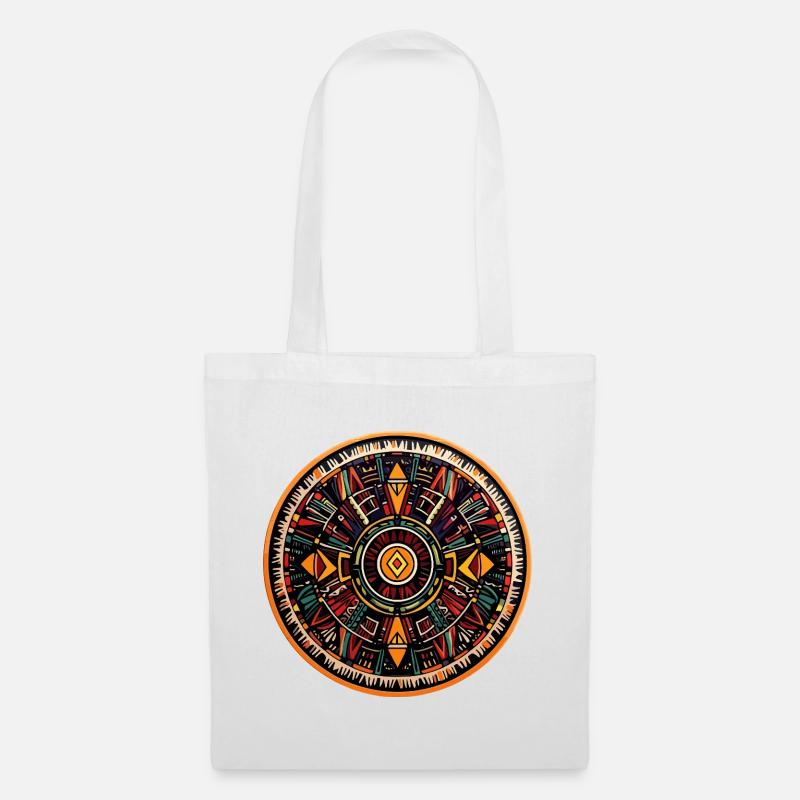 Mandala Feuerkreis - Stoffbeutel - Weiß