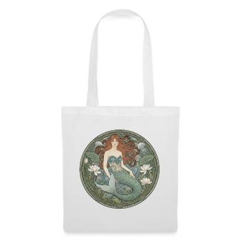 Sirène dans le cercle Art nouveau - Sac en tissu - blanc - Devant
