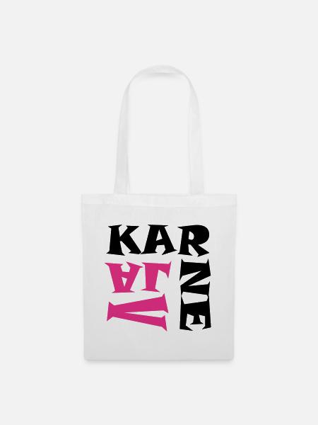 Karneval in Pink/Schwarz - Stoffbeutel - Weiß