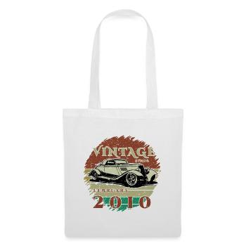 16e anniversaire - Classique - Vintage depuis 02/2010 - Sac en tissu - blanc - Devant