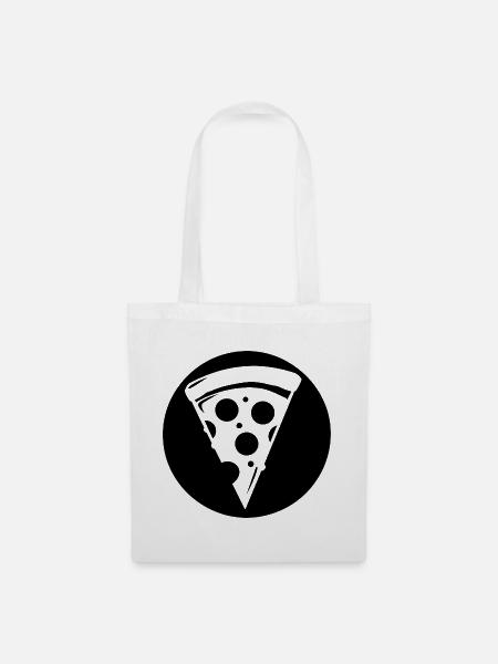 Pizzastück - Stoffbeutel - Weiß