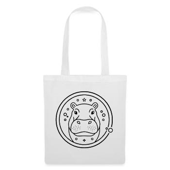 Hippopotamus Starry Sky Circle Outline - Tote Bag - white - Front