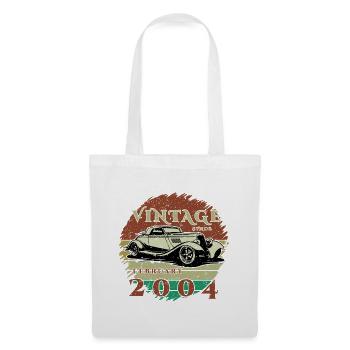 22e anniversaire - Classique - Vintage depuis 02/2004 - Sac en tissu - blanc - Devant