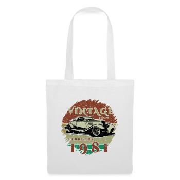 45e anniversaire - Classic - Vintage depuis 02/1981 - Sac en tissu - blanc - Devant