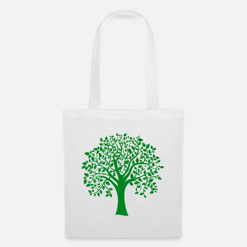 Silhouette de base verte à imprimé Jumbo Tree - Sac en tissu - blanc