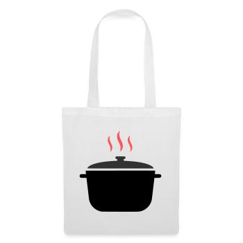 Kochtopf Dampf Kochen - Stoffbeutel - Weiß - Vorne