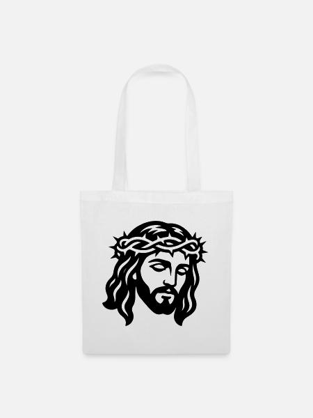 Jesus Christus Kopf - Stoffbeutel - Weiß