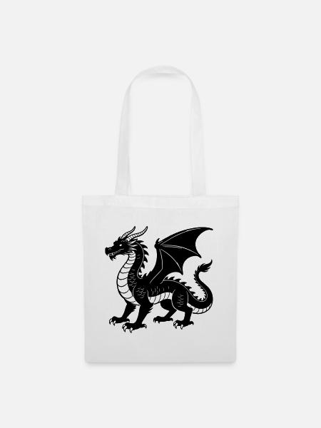 Drache - Stoffbeutel - Weiß