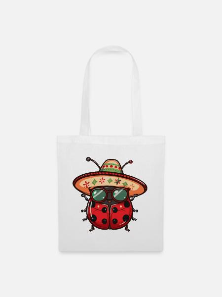 Marienkäfer Sombrero - Stoffbeutel - Weiß