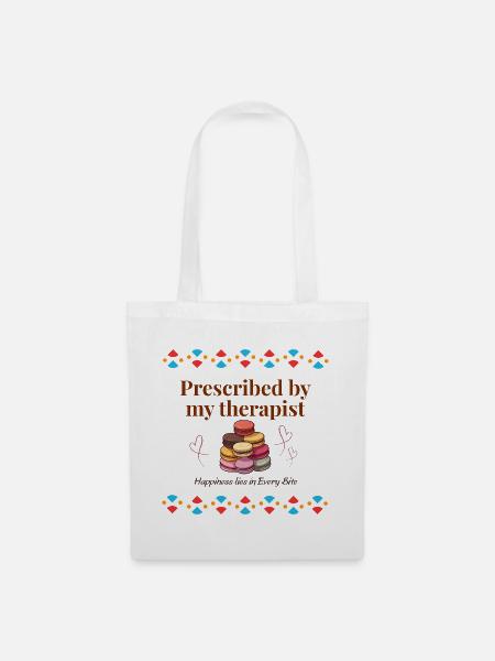 Therapist Approved Macaron Quote - Tote Bag - white