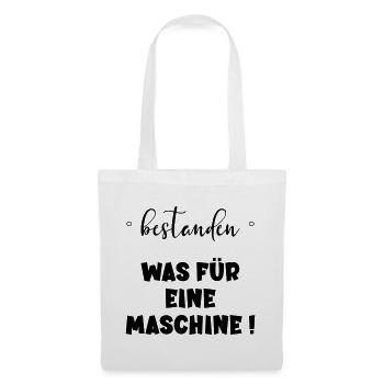 Abschluss Bestanden - Maschine - Stoffbeutel - Weiß - Vorne