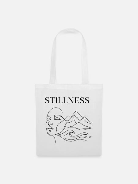 Stillness Minimalistische Linienzeichnung - Stoffbeutel - Weiß