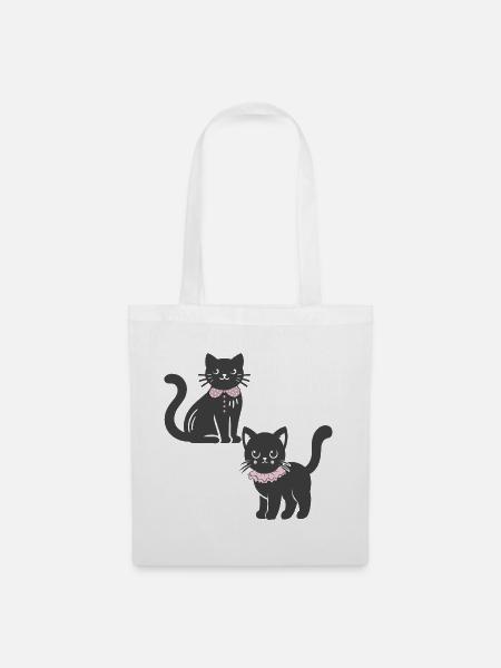 Katzen Duo - Stoffbeutel - Weiß