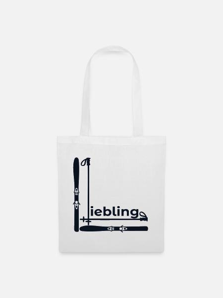 Ski Skifahrer Liebling - Stoffbeutel - Weiß