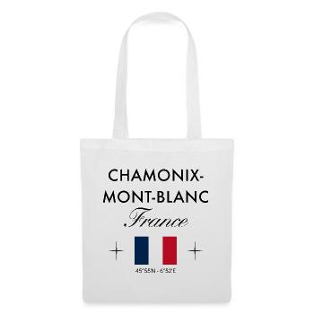 Chamonix Mont Blanc Frankreich Koordinaten Reise - Stoffbeutel - Weiß - Vorne