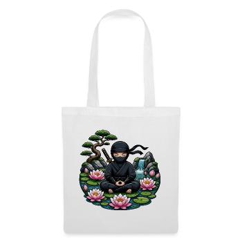 Ninja Meditation am Lotussee - Stoffbeutel - Weiß - Vorne