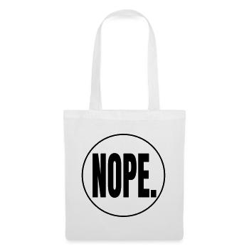 NOPE. – Minimalistisches Statement Shirt - Stoffbeutel - Weiß - Vorne