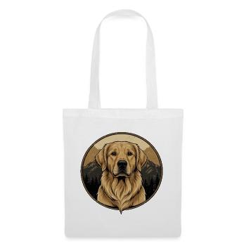 Golden Retriever Berg Silhouette Vintage Hund Desi - Stoffbeutel - Weiß - Vorne