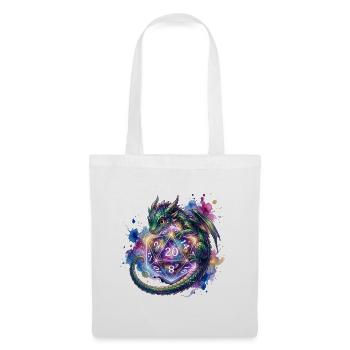 Cute Dragon with D20 Dice – Pen & Paper - Tote Bag - white - Front