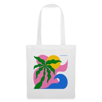 Abstract Palm Tree & Sun: Summer Design - Tote Bag - white - Front