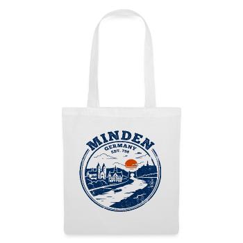 Vintage Minden Germany Circular Skyline Stamp - Tote Bag - white - Front