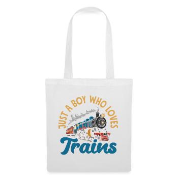 Qui a poussé l’humour drôle sur la locomotive de train - Sac en tissu - blanc - Devant