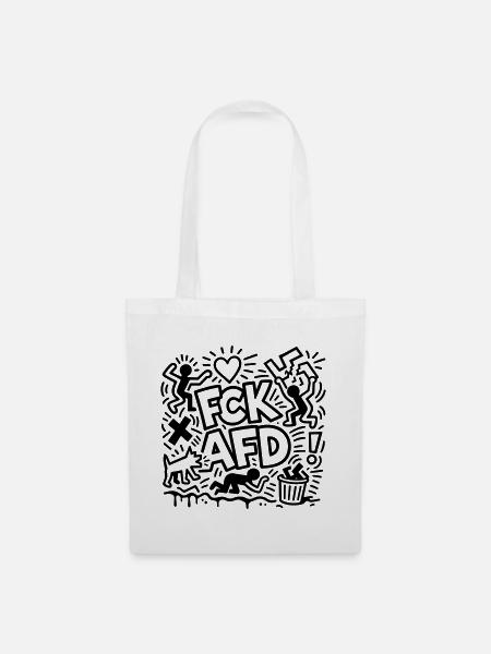 FCK AFD - Stoffbeutel - Weiß