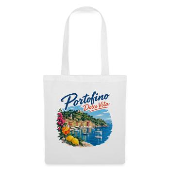 Portofino Dolce Vita Küste - Stoffbeutel - Weiß - Vorne