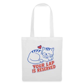 Schlafende Katze – Your Lap Is Reserved - Stoffbeutel - Weiß - Vorne