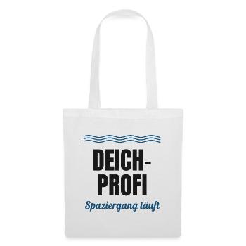 Deich-Profi – Spaziergang läuft (Nordsee) - Stoffbeutel - Weiß - Vorne