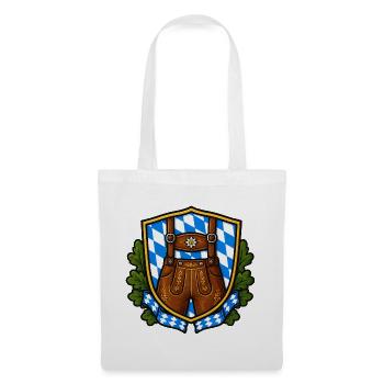 Bayerisches Lederhosen Wappen - Stoffbeutel - Weiß - Vorne