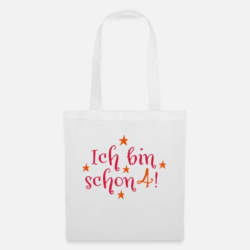 4. Geburtstag - Stoffbeutel - Weiß