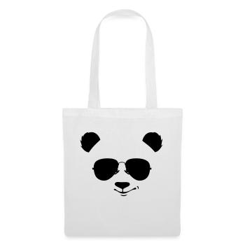 cooler Panda mit Sonnenbrille - Stoffbeutel - Weiß - Vorne