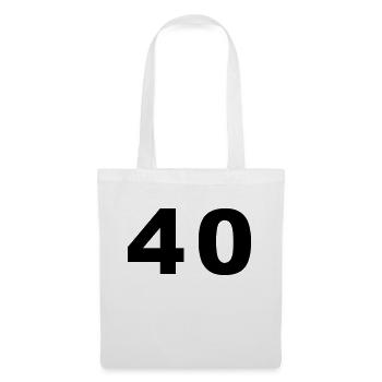 Number - 40 - Forty - Stoffbeutel - Weiß - Vorne
