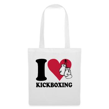 I love kickboxing - Stoffbeutel - Weiß - Vorne